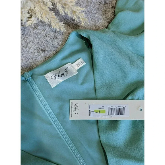 NWT Eliza J Faux-Wrap Ruffled Maxi Dress Size 4 (MSRP $168) - Picture 5 of 10